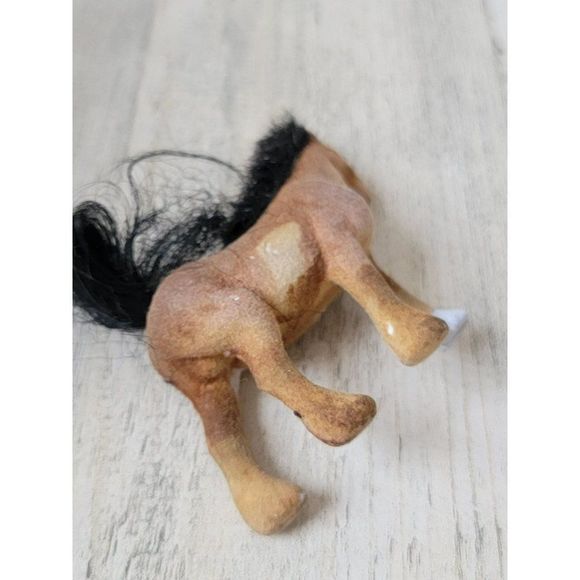 Flocked brown pony horse AS IS Animal Farm toy - Picture 8 of 8